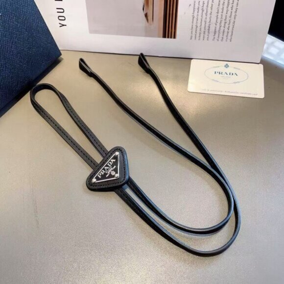 Prada Saffiano Leather Bolo Tie Unisex - Picture 1 of 5